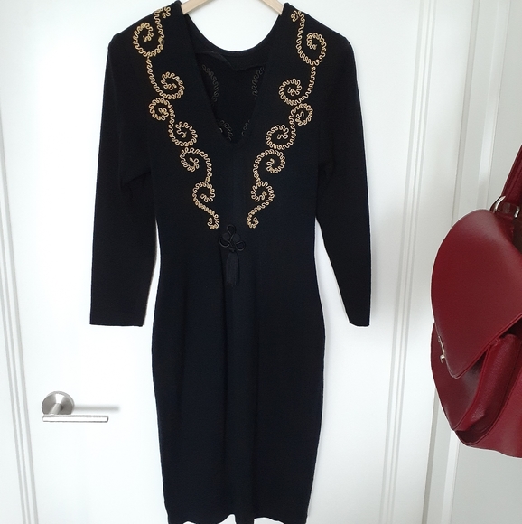 Vintage Town & Country Sweater Dress by Canadian Union Made 80's Dress - Picture 2 of 3